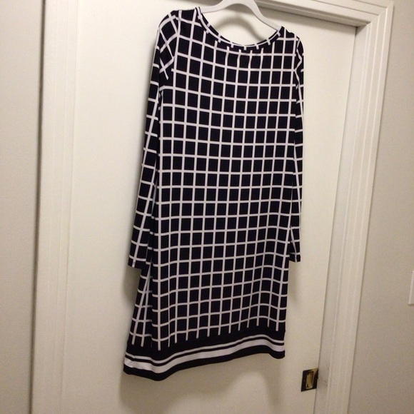 Womens Michael Kors Filigree Check Print Matte Jersey Shift Dress - Picture 1 of 6